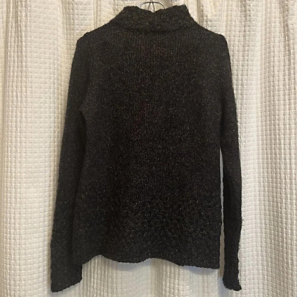 Royal Robins Woman’s Small Wool Blend Black Heather 1/4 Zip Pullover Sweater K5 - Picture 7 of 10